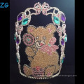 Цветная коронка с плюшевым мишкой Rhinestone, выполненная на заказ Tiara